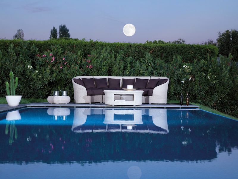 Canapé fauteuil salon de jardin en résine tressée