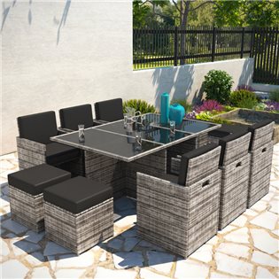 salon, de jardin, en, rotin