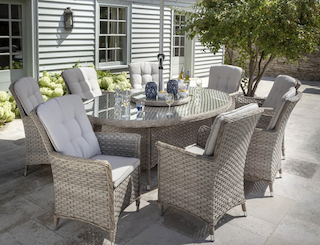 table, a, manger, en, rotin, en, resine, tressée,