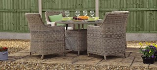 table, a, manger, en, rotin, en, resine, tressée,