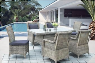 table, a, manger, en, rotin, en, resine, tressée,