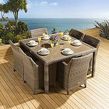 table, a, manger, en, rotin, en, resine, tressée,