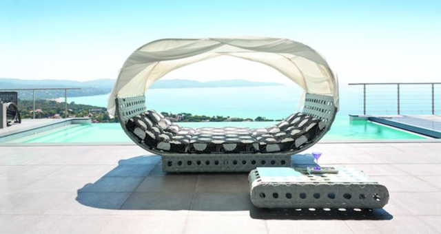 Lit, de, jardin, en, résine, tressée, fabricant, Casablanca, Marrakech, Agadir, Rabat,     