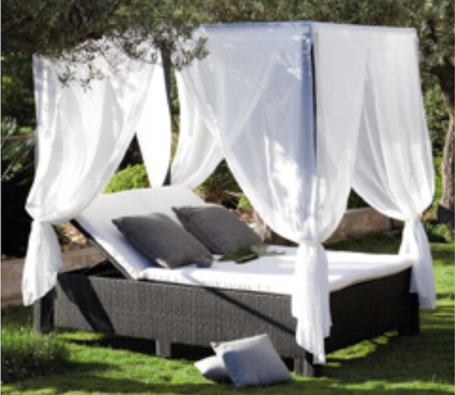 Lit, de, jardin, en, résine, tressée, fabricant, Casablanca, Marrakech, Agadir, Rabat,     