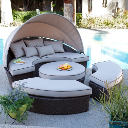Lit, de, jardin, en, résine, tressée, fabricant, Casablanca, Marrakech, Agadir, Rabat,     