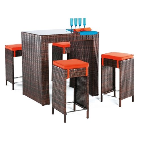 Table, haute, de, jardin, en, résine, tressée,