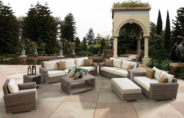 Salon, de, jardin, en, rotin, tressée, Maroc, France 