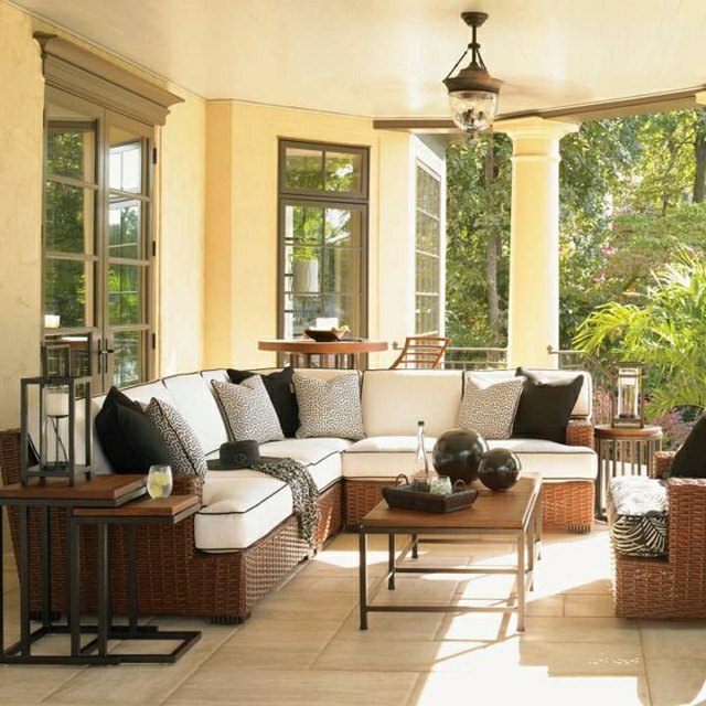 Salon, de, jardin, en, rotin, tress&eacute;e, Maroc, France 