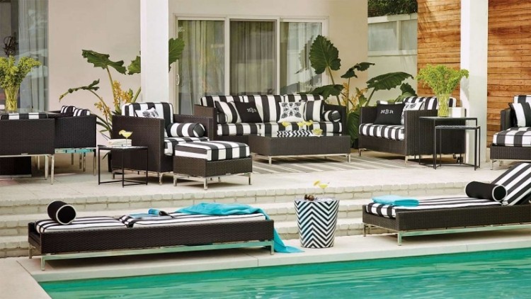 Salon, de, jardin, en, rotin, tress&eacute;e, Maroc, France 