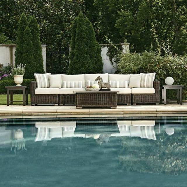Salon, de, jardin, en, rotin, tress&eacute;e, Maroc, France 