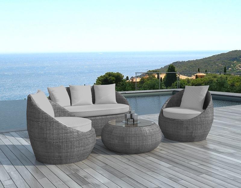 Salon, de, jardin, en, rotin, tress&eacute;e, Maroc, France 