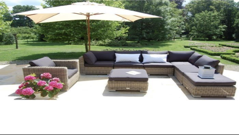 Salon, de, jardin, en, rotin, tressée, Maroc, France 