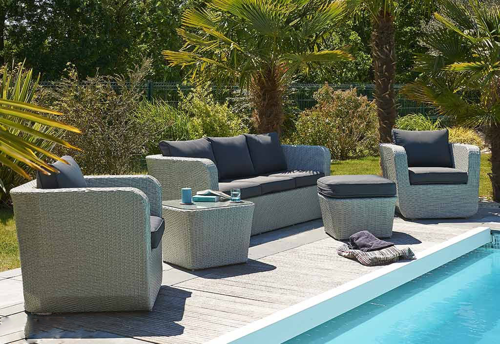 salon, de, jardin, en, resine, tressee, rotin, tress&eacute;e, mobilier outdoor, Maroc
