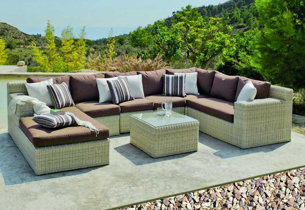 salon, de, jardin, en, resine, tressee, rotin, tress&eacute;e, mobilier outdoor, Maroc