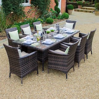 table, a, manger, en, rotin, en, resine, tressée,